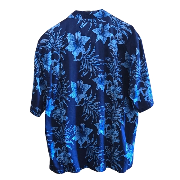 Chiliwear Ole Miss Blue Floral Men's Hawaiian Shirt Short Sleeve Est. Size XL - Picture 2 of 12